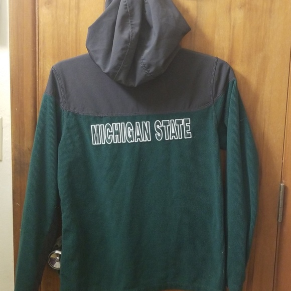Michigan State Jacket with Hoodie & Zipper Pockets - Picture 3 of 3
